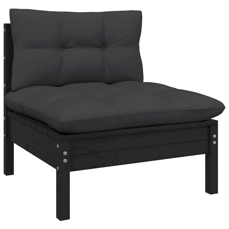 vidaXL Salon de jardin 10 pièces en pin massif avec coussins multicolores - 25 x 25 x 24.6