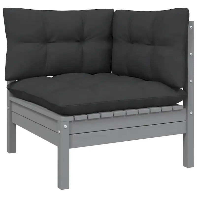 vidaXL Salon de jardin 10 pièces en pin massif avec coussins multicolores - 25 x 25 x 24.6