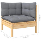 vidaXL Salon de jardin 12 pièces en pin massif avec coussins multicolores - 25 x 25 x 24,6