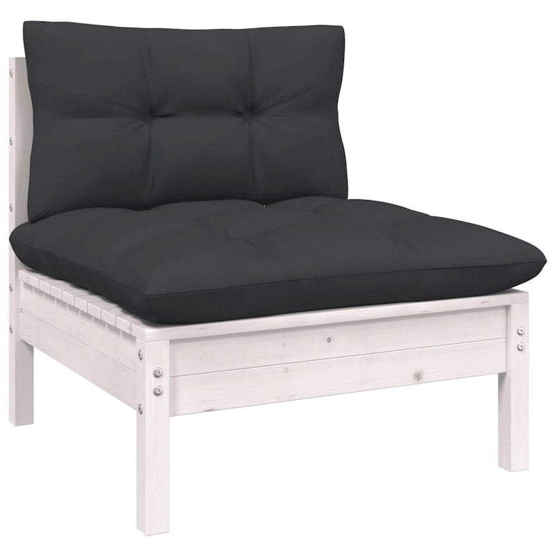 vidaXL Salon de jardin 12 pièces en pin massif avec coussins multicolores - 25 x 25 x 24,6