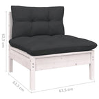 vidaXL Salon de jardin 12 pièces en pin massif avec coussins multicolores - 25 x 25 x 24,6