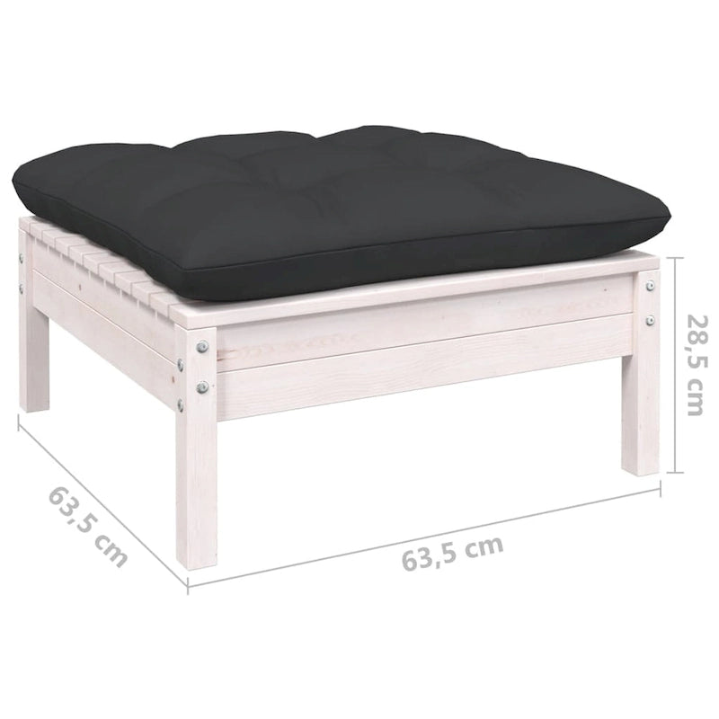 vidaXL Salon de jardin 12 pièces en pin massif avec coussins multicolores - 25 x 25 x 24,6