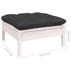 vidaXL Salon de jardin 12 pièces en pin massif avec coussins multicolores - 25 x 25 x 24,6