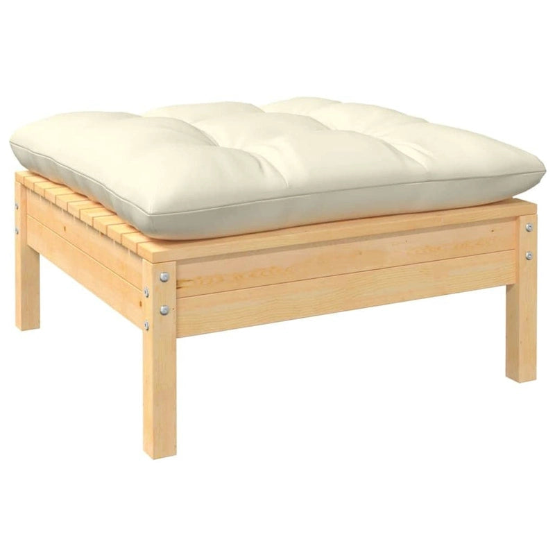 vidaXL Salon de jardin 12 pièces en pin massif avec coussins multicolores - 25 x 25 x 24,6