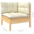 vidaXL Salon de jardin 12 pièces en pin massif avec coussins multicolores - 25 x 25 x 24,6