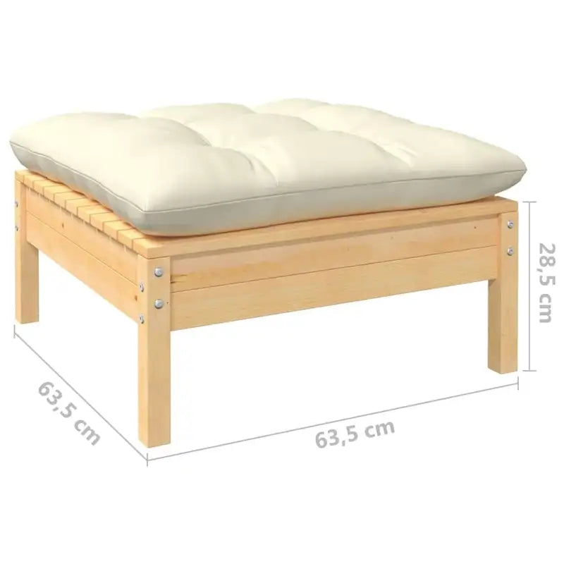 vidaXL Salon de jardin 12 pièces en pin massif avec coussins multicolores - 25 x 25 x 24,6
