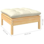 vidaXL Salon de jardin 12 pièces en pin massif avec coussins multicolores - 25 x 25 x 24,6