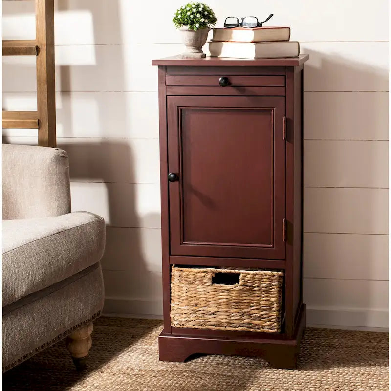 SAFAVIEH Ardella Red Tall Storage Unit - 15.7 x 13 x 34.3 - 16Wx13Dx34H