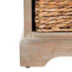 Meuble de rangement haut en pin rouge/fini blanchi avec étagères et surface coulissante