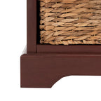 Meuble de rangement haut en pin rouge/fini blanchi avec étagères et surface coulissante