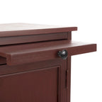 Meuble de rangement haut en pin rouge/fini blanchi avec étagères et surface coulissante