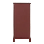 Meuble de rangement haut en pin rouge/fini blanchi avec étagères et surface coulissante