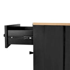 Meuble à chaussures étroit en MDF noir/blanc avec 4 tiroirs basculants et plateau aspect bois, capacité 24 paires
