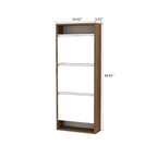 Meuble à chaussures de style campagnard en bois de noyer et métal blanc, avec 3 tiroirs basculants et une étagère supérieure ouverte, peut contenir 6 paires