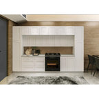 Ensemble d'armoires de cuisine modulaires blanc mat, 3,66 m de large