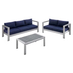 Ensemble de 3 pièces Shore Sunbrella en aluminium pour patio extérieur