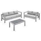 Ensemble de 3 pièces Shore Sunbrella en aluminium pour patio extérieur
