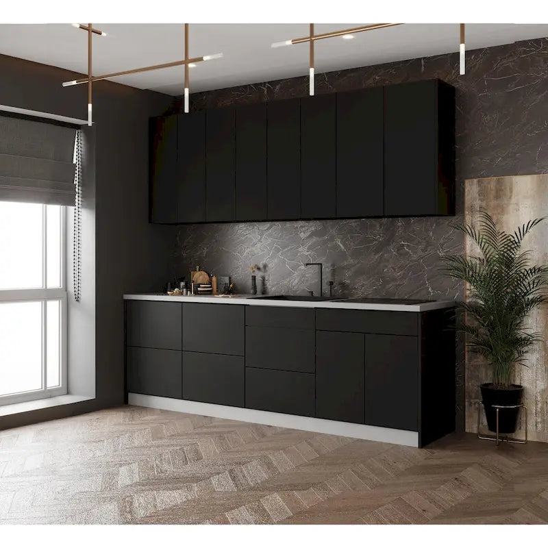 Panneau d'extrémité mural pour armoire de cuisine en aggloméré bleu/marron clair/argent/blanc/noir