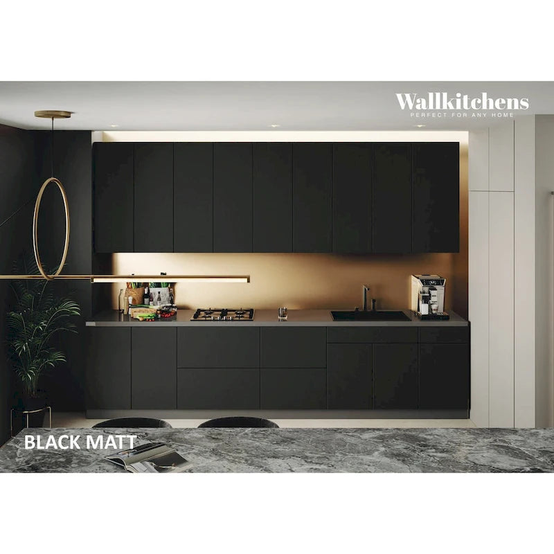 Panneau d'extrémité mural pour armoire de cuisine en aggloméré bleu/marron clair/argent/blanc/noir