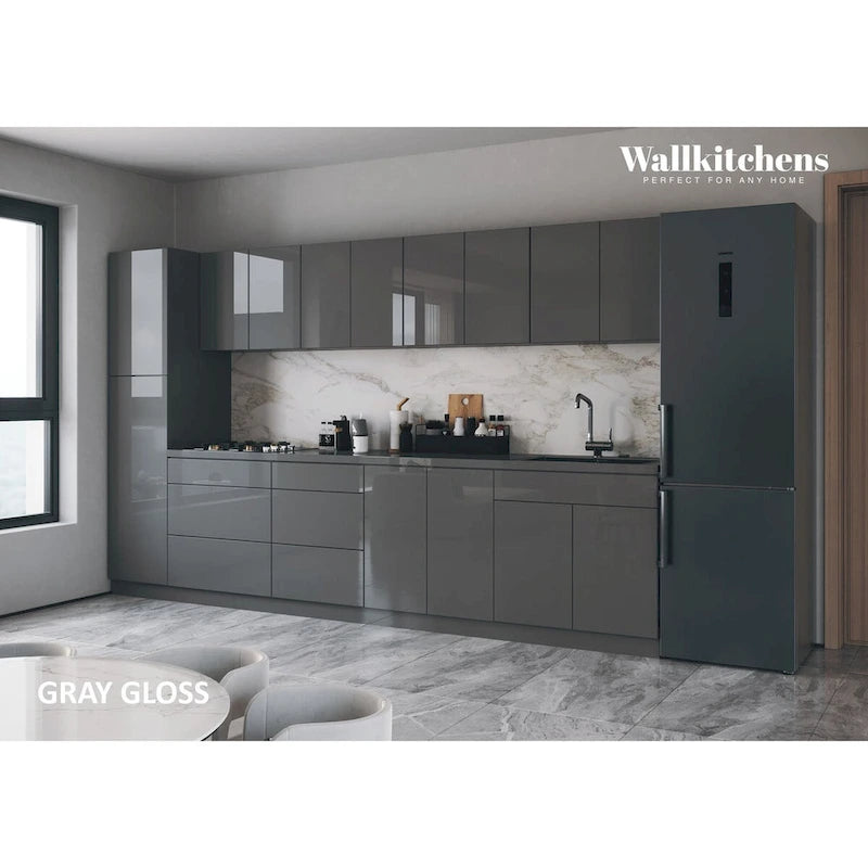 Panneau d'extrémité mural pour armoire de cuisine en aggloméré bleu/marron clair/argent/blanc/noir