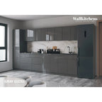 Panneau d'extrémité mural pour armoire de cuisine en aggloméré bleu/marron clair/argent/blanc/noir