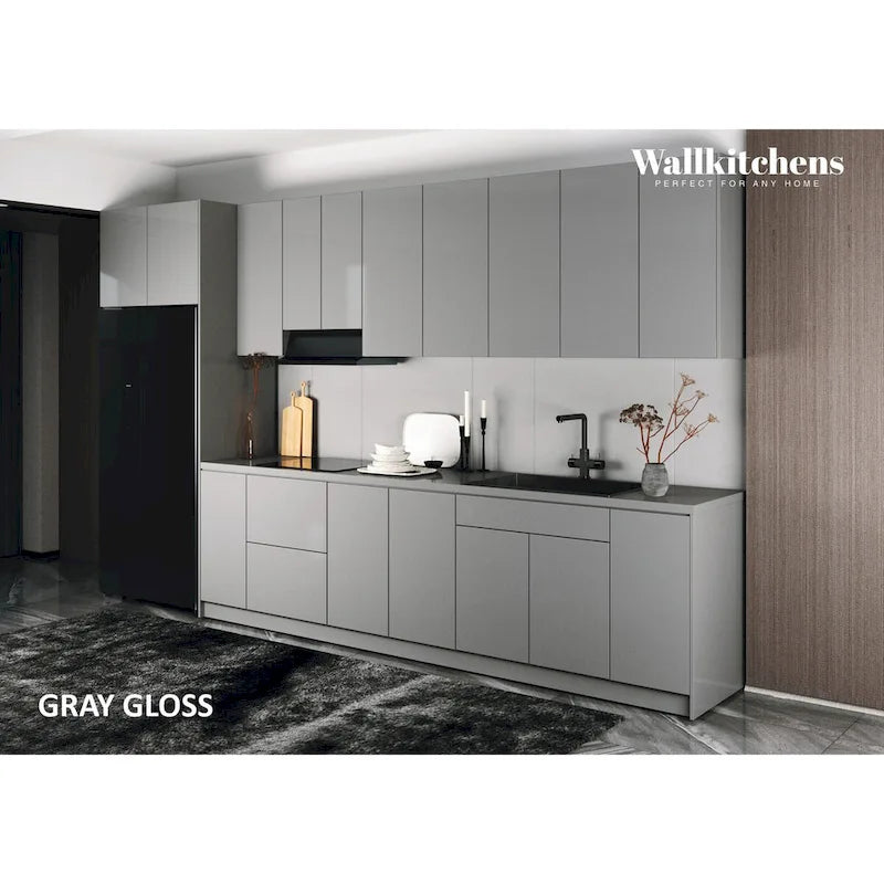 Panneau d'extrémité mural pour armoire de cuisine en aggloméré bleu/marron clair/argent/blanc/noir