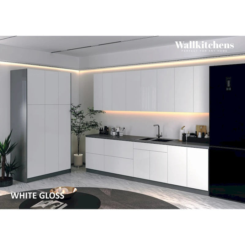 Panneau d'extrémité mural pour armoire de cuisine en aggloméré bleu/marron clair/argent/blanc/noir
