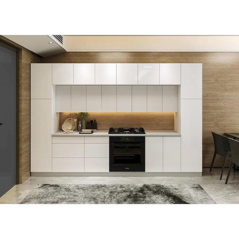 Panneau d'extrémité mural pour armoire de cuisine en aggloméré bleu/marron clair/argent/blanc/noir