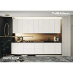 Panneau d'extrémité mural pour armoire de cuisine en aggloméré bleu/marron clair/argent/blanc/noir
