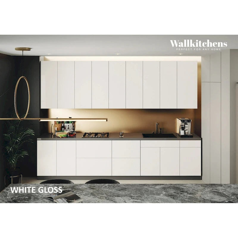 Panneau d'extrémité mural pour armoire de cuisine en aggloméré bleu/marron clair/argent/blanc/noir