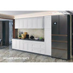 Panneau d'extrémité mural pour armoire de cuisine en aggloméré bleu/marron clair/argent/blanc/noir