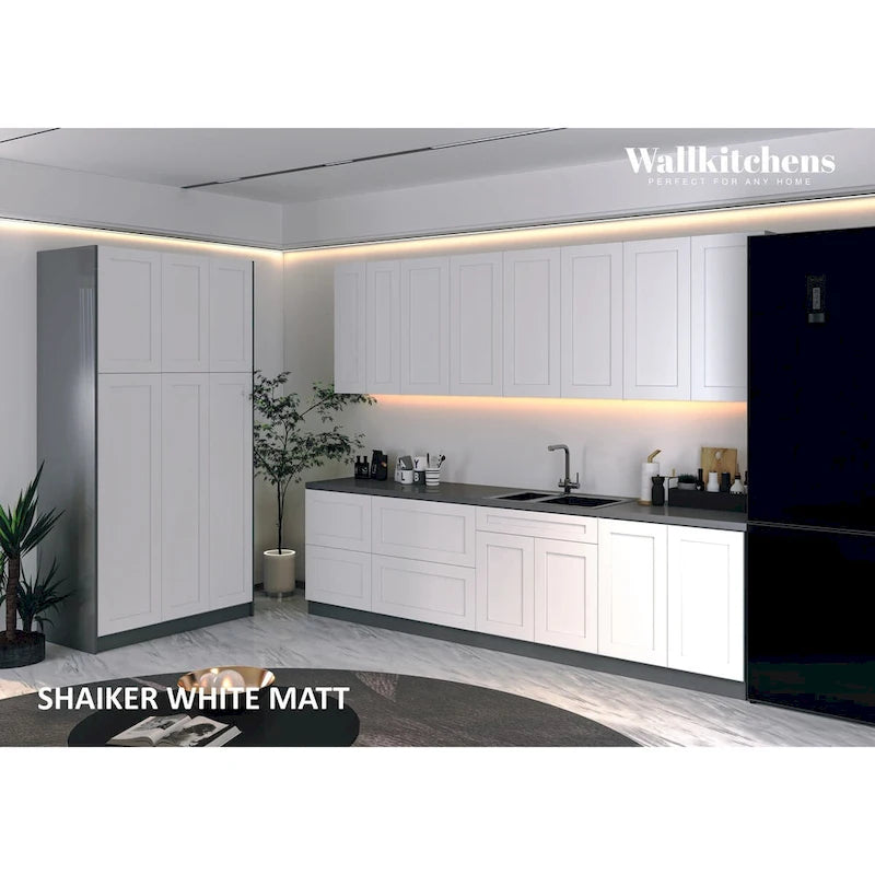Panneau d'extrémité mural pour armoire de cuisine en aggloméré bleu/marron clair/argent/blanc/noir