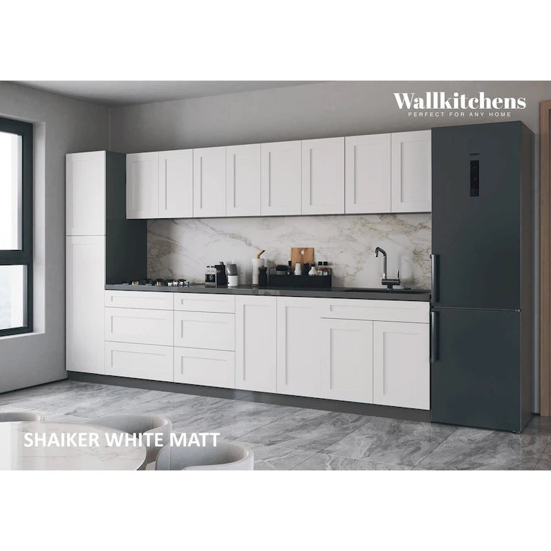 Panneau d'extrémité mural pour armoire de cuisine en aggloméré bleu/marron clair/argent/blanc/noir