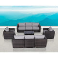 Ensemble de sièges sectionnels LSI 9 pièces avec coussins
