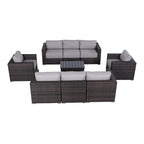 Ensemble de sièges sectionnels LSI 9 pièces avec coussins