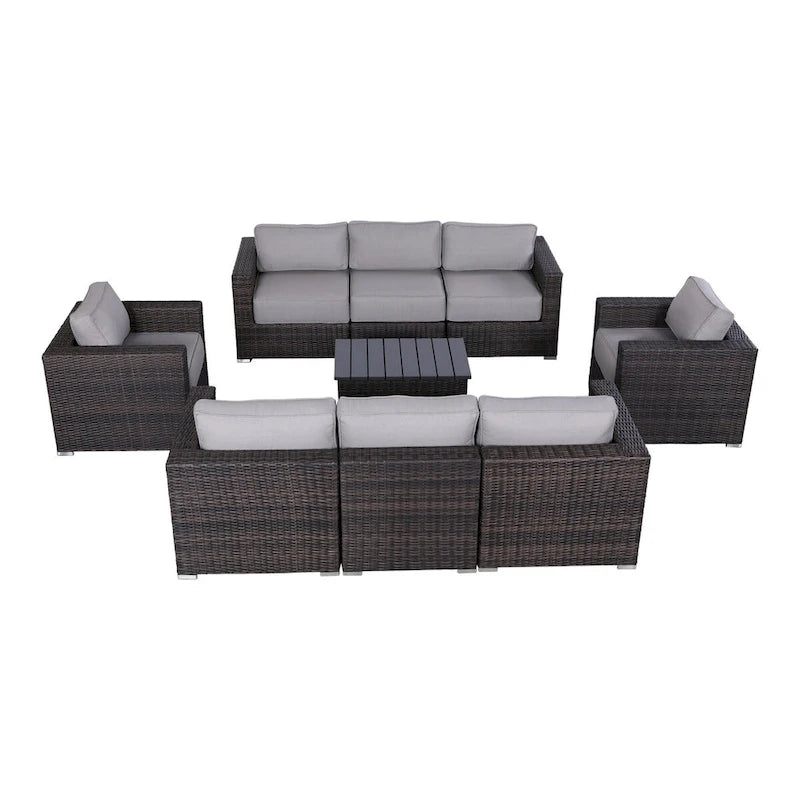 Ensemble de sièges sectionnels LSI 9 pièces avec coussins