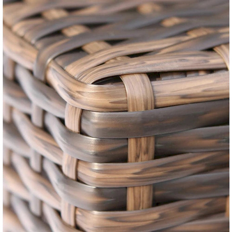 Ensemble table brasero et tasses en osier gris/marron LSI, 7 pièces