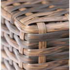 Ensemble table brasero et tasses en osier gris/marron LSI, 7 pièces