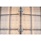 Ensemble table brasero et tasses en osier gris/marron LSI, 7 pièces
