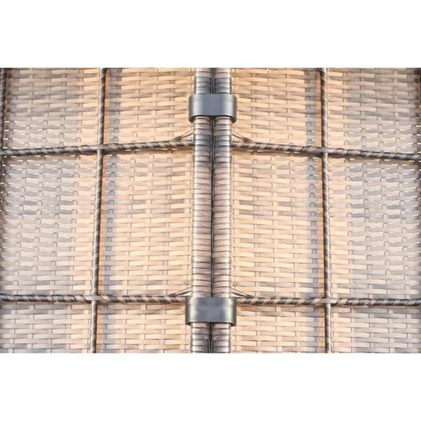 Ensemble table brasero et tasses en osier gris/marron LSI, 7 pièces