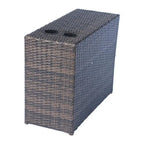Ensemble table brasero et tasses en osier gris/marron LSI, 7 pièces