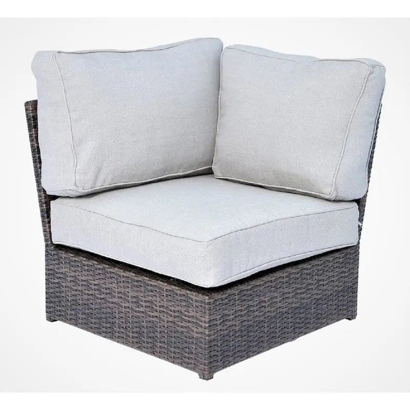 Ensemble table brasero et tasses en osier gris/marron LSI, 7 pièces
