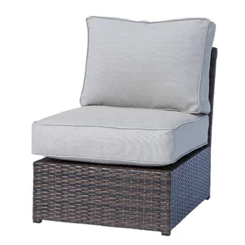 Ensemble table brasero et tasses en osier gris/marron LSI, 7 pièces