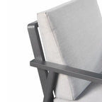 HIGOLD 6801 Nofi Salon de Jardin pour 4/6 personnes avec Coussins/Textile Gris, Structure en Aluminium, Plateau de Table Imitation Teck