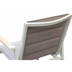 HIGOLD 6801 Nofi Salon de Jardin pour 4/6 personnes avec Coussins/Textile Gris, Structure en Aluminium, Plateau de Table Imitation Teck