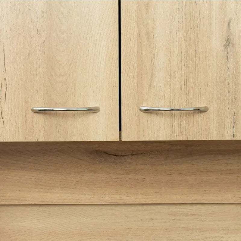 Grande armoire en MDF mélaminé noir/noyer/blanc/chêne avec 6 portes, 1 tiroir et 1 étagère ouverte
