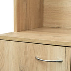 Grande armoire en MDF mélaminé noir/noyer/blanc/chêne avec 6 portes, 1 tiroir et 1 étagère ouverte