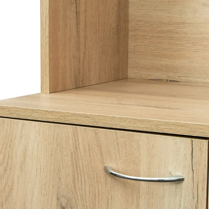 Grande armoire en MDF mélaminé noir/noyer/blanc/chêne avec 6 portes, 1 tiroir et 1 étagère ouverte