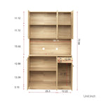 Grande armoire en MDF mélaminé noir/noyer/blanc/chêne avec 6 portes, 1 tiroir et 1 étagère ouverte