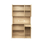 Grande armoire en MDF mélaminé noir/noyer/blanc/chêne avec 6 portes, 1 tiroir et 1 étagère ouverte